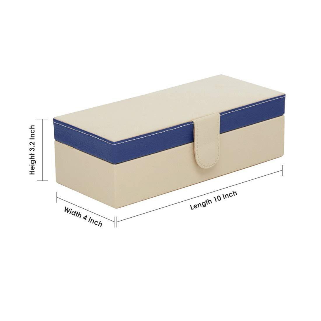 Leather World Unisex Beige 4 Slots Watch Organiser Box