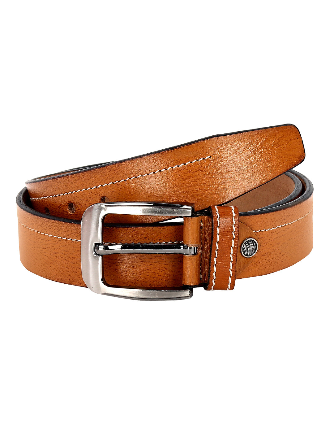 Leather World Pin Lock Buckle Genuine Leather Formal Casual Brown Belt