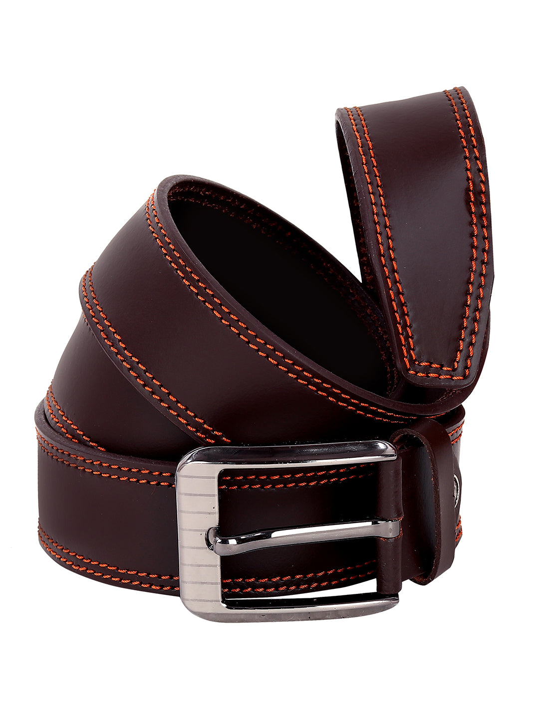 Leather World Formal Casual Brown Branded Stylish Genuine Leather Belts For Men