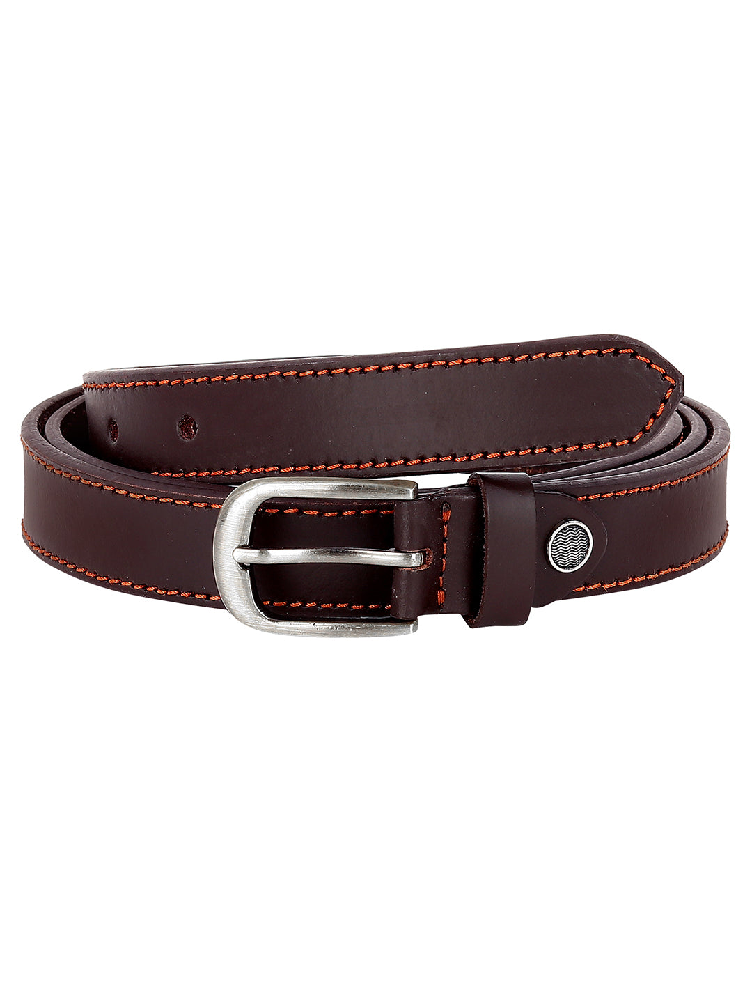 Leather World Formal Casual Brown Branded Stylish Genuine Leather Belt