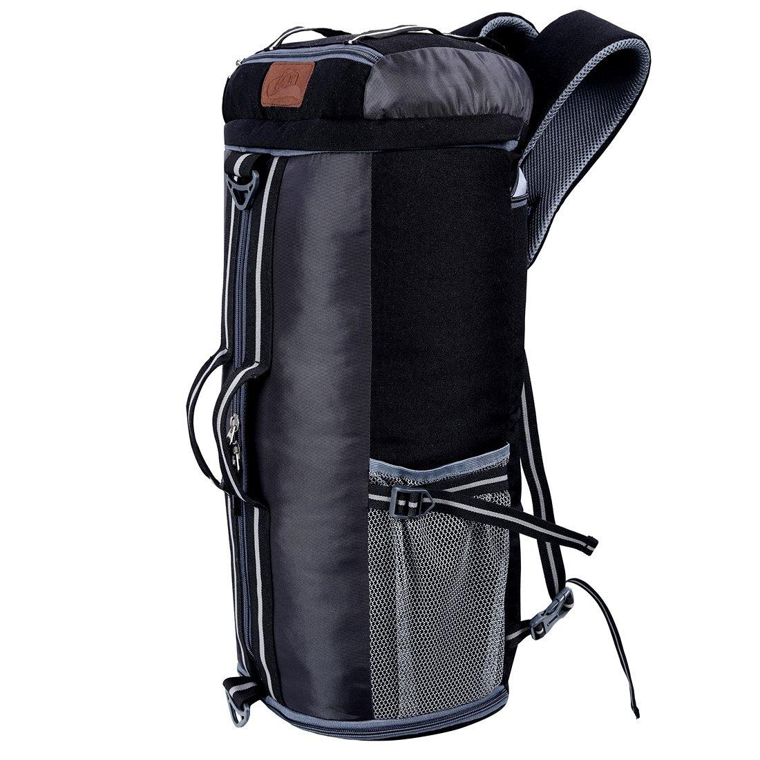Black & Grey Casual Trekking Rucksack Bag With Shoe Compartment