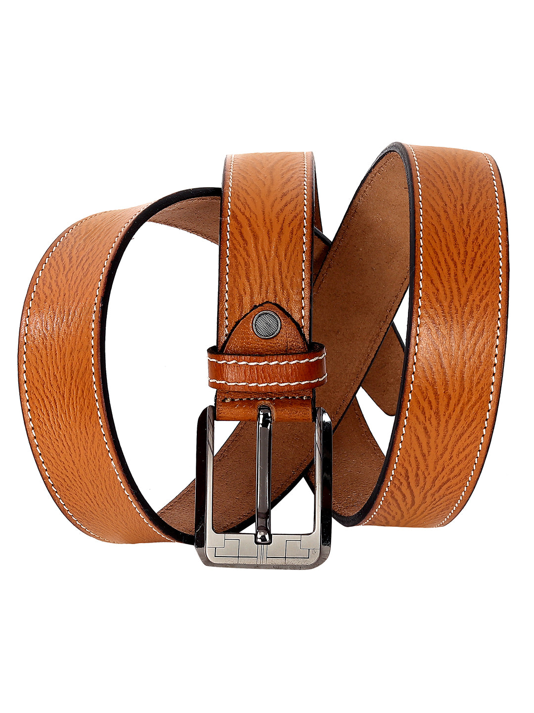 Leather World Formal Casual Tan Color Branded Stylish Genuine Leather Belts For Men