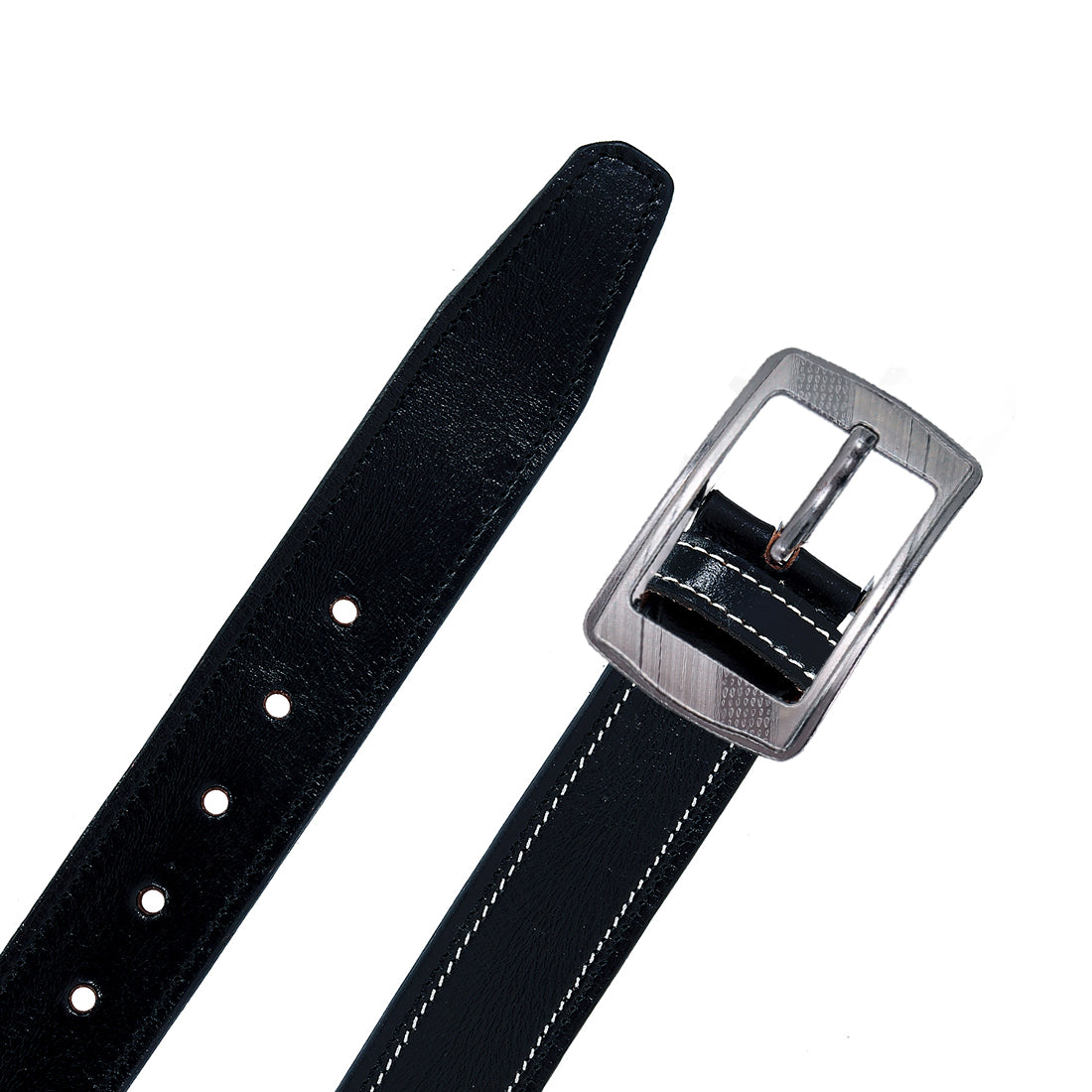Leather World Pin Lock Buckle Genuine Leather Formal Casual Black Belt For Men Elegant Gift Box