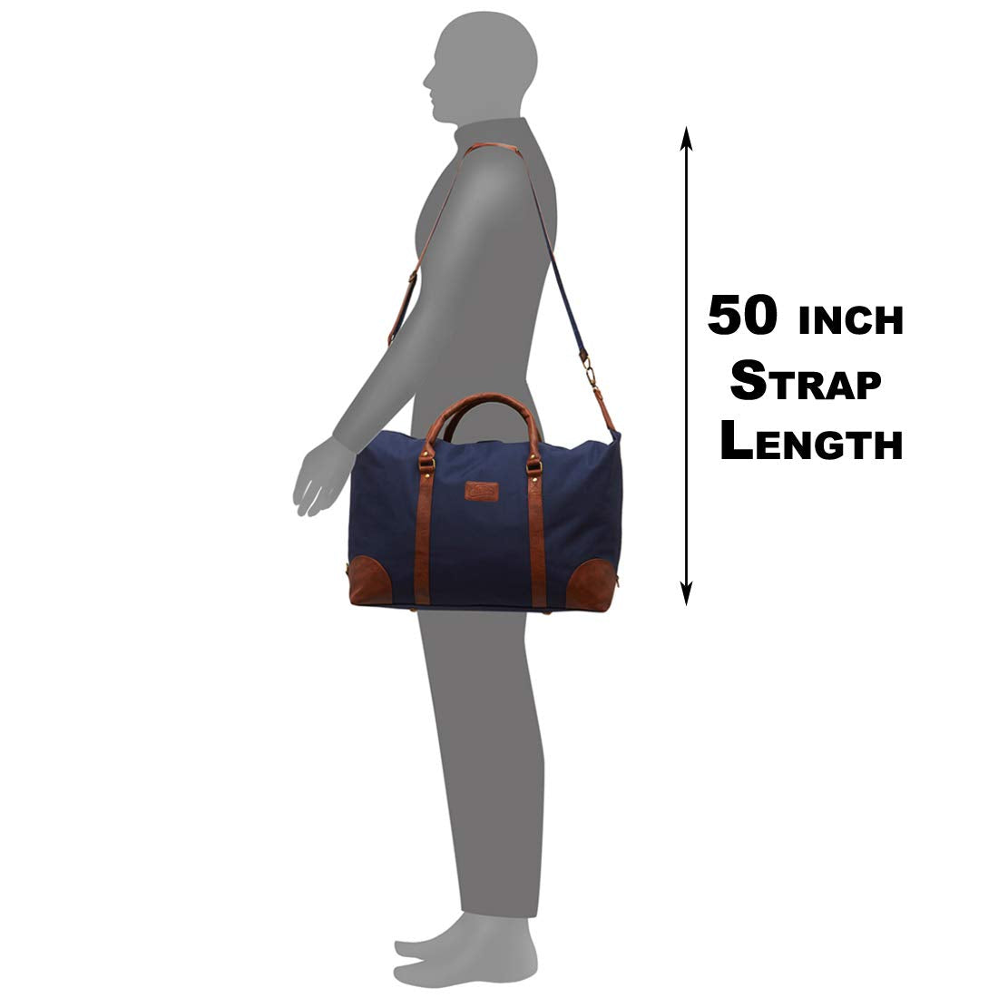 Leather World 24 Inch Nylon Large Travel Duffel Men Luggage Bag Women (Blue-DB4014)