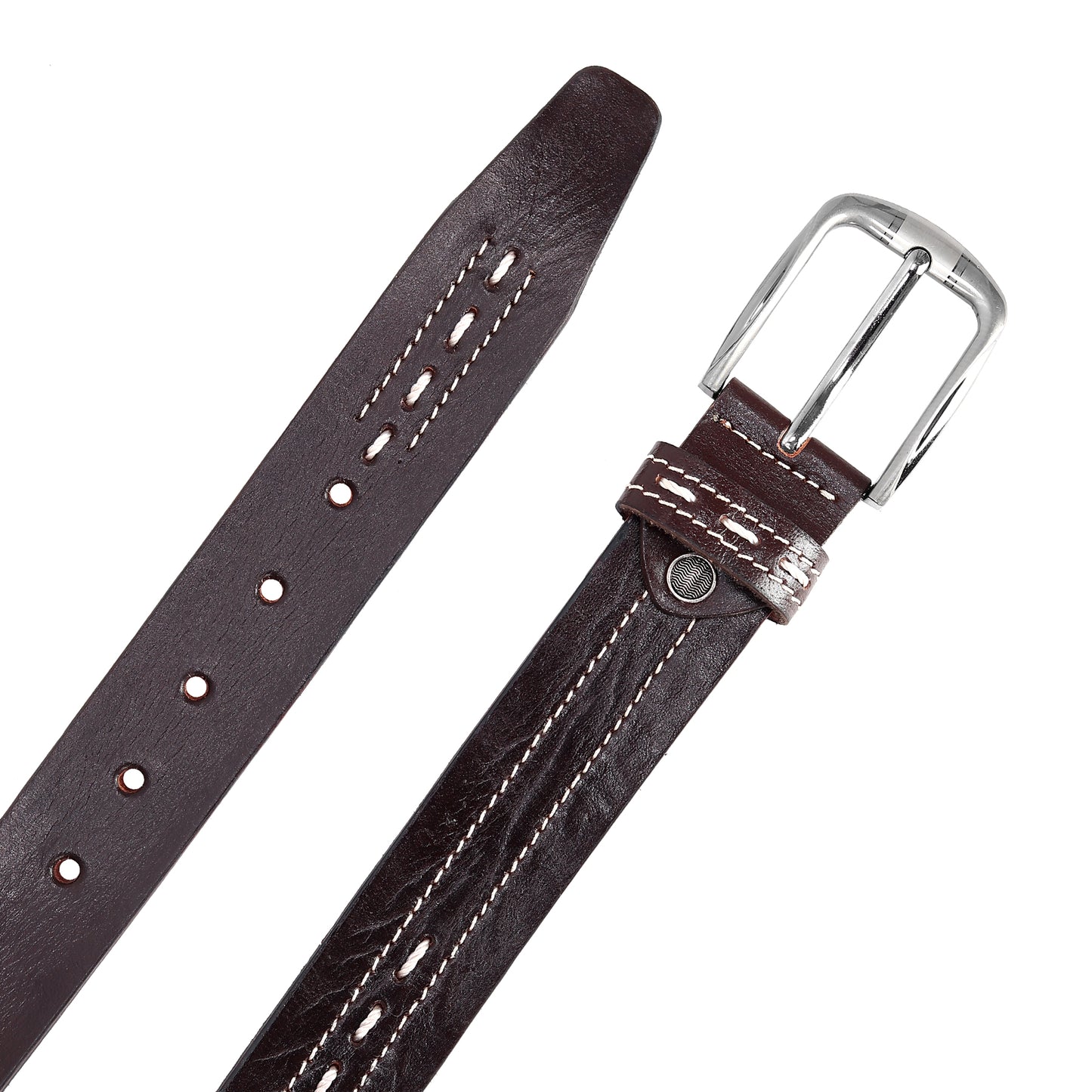 Leather World Formal Casual Brown Color Branded Stylish Genuine Leather Belts For Men