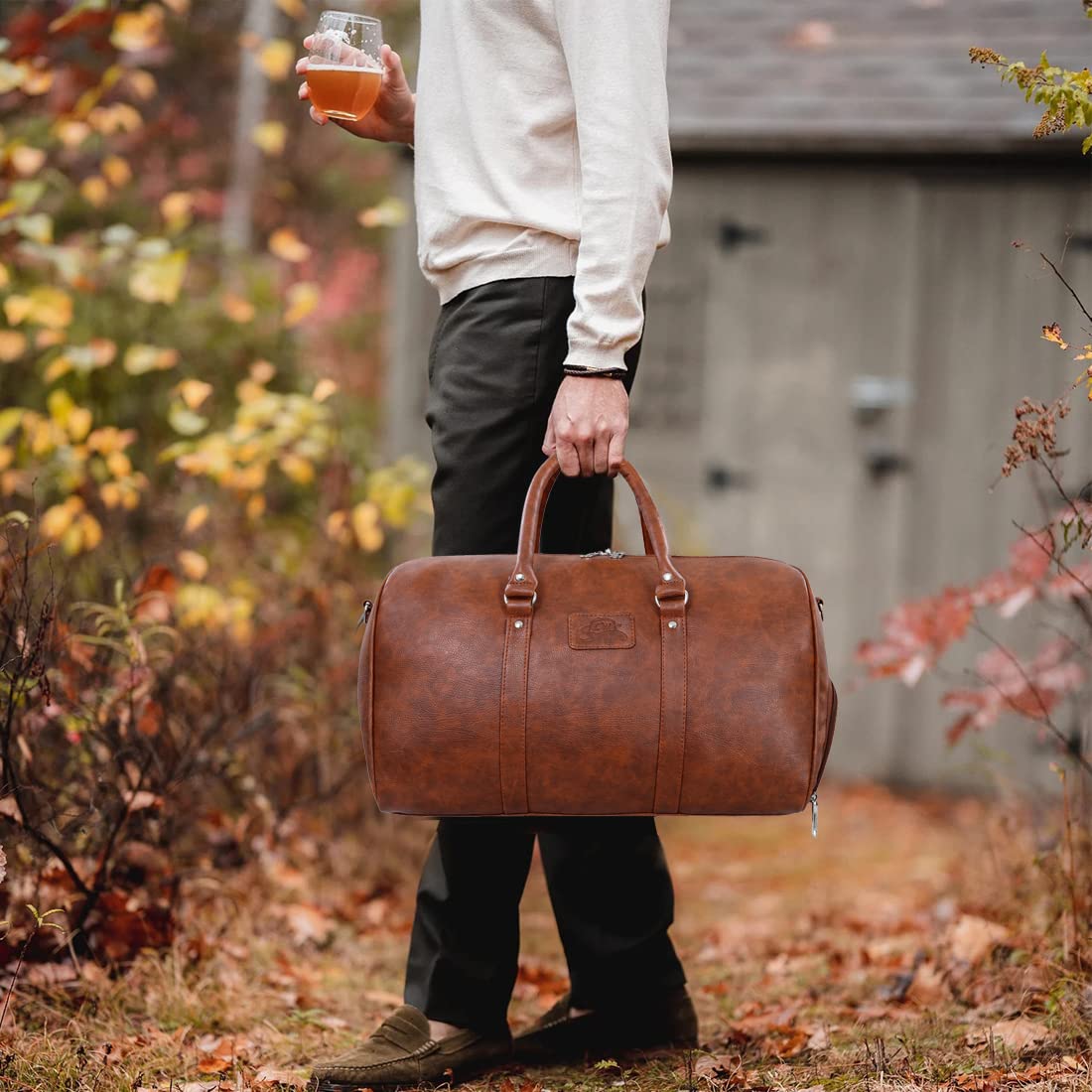 Leather World Leather 27 Cms Travel Duffle(NWSHOEDB_ Tan)