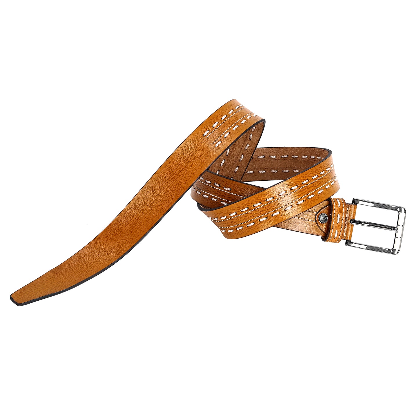 Leather World Formal Casual Tan Color Branded Stylish Genuine Leather Belts For Men
