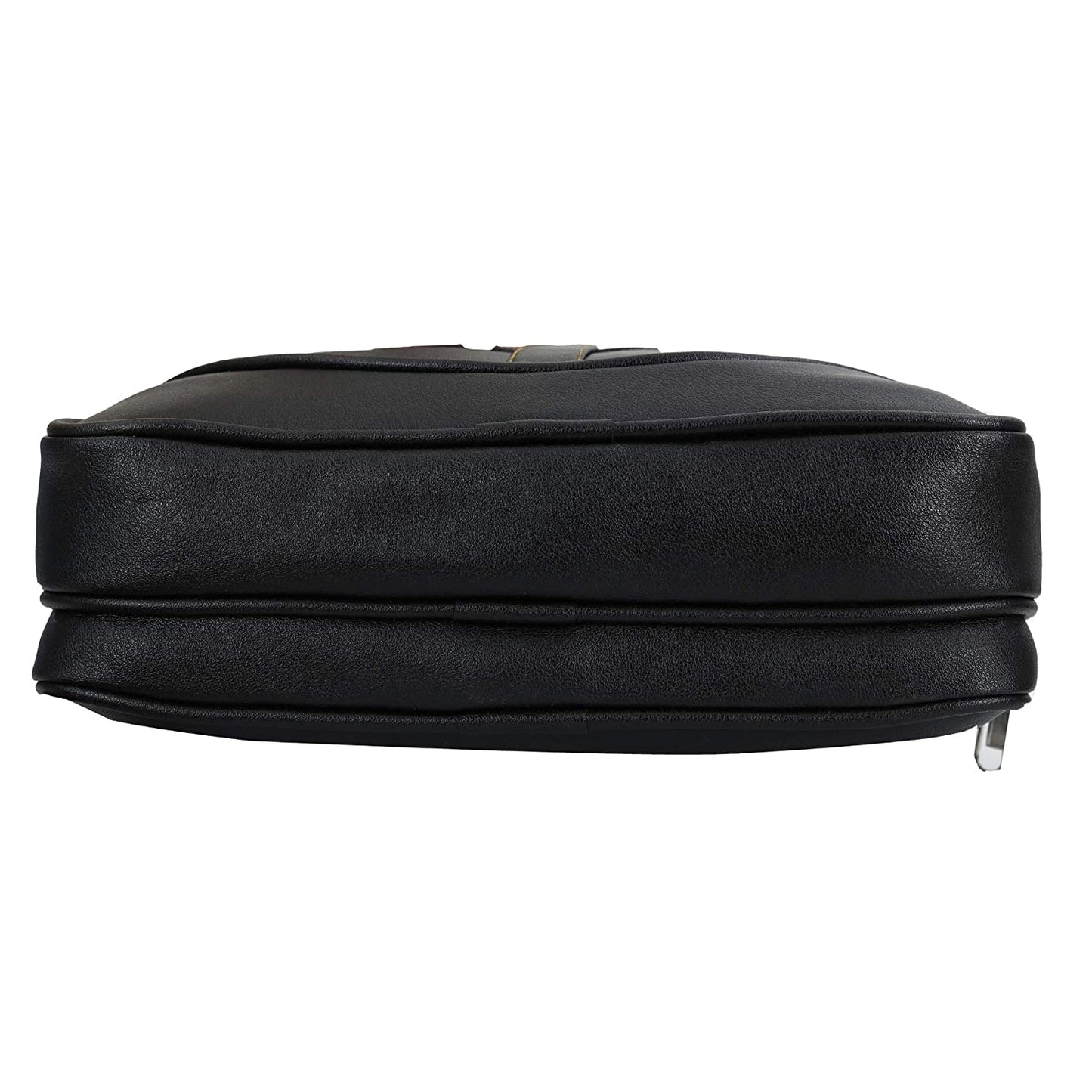 Leather World Vegan Leather Briefcase Laptop Office Bag for Men and Women with Padded Protection for 14 inch Laptop Black