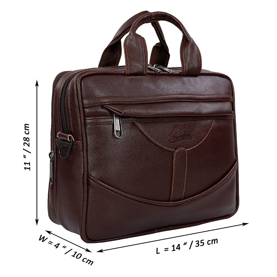 Leather World Pu Leather Mini 14 inch Laptop Office Bag | Office Bag | Messenger Bag | Travel Bag