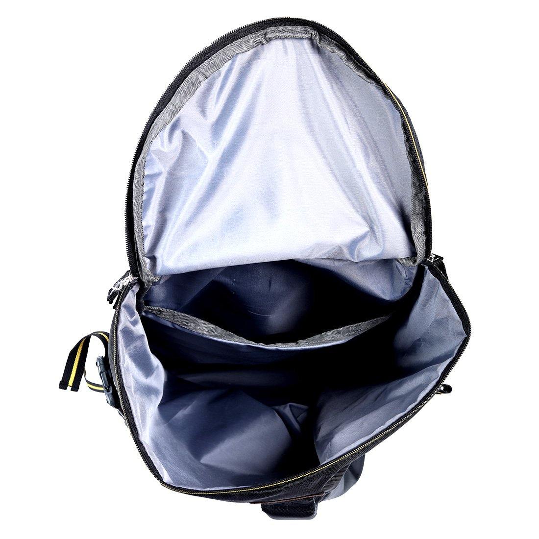 Black Nylon Unisex Casual Adventure Companion Trekking Rucksack Bag 