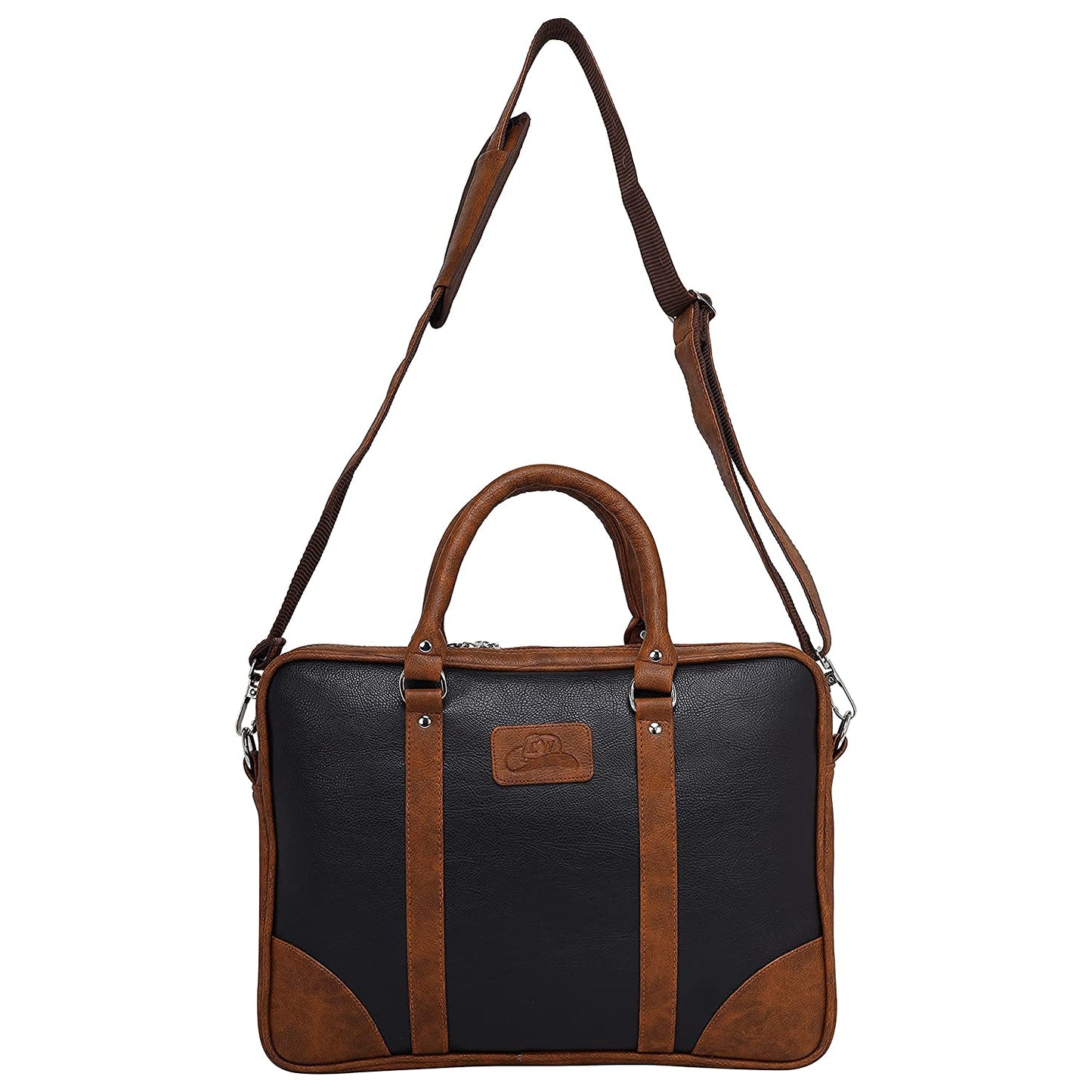 Leather World Multi Color Pu Leatherette Laptop Office Messenger Tablet Travel Shoulder Bag Men Women (Coffe Brown)