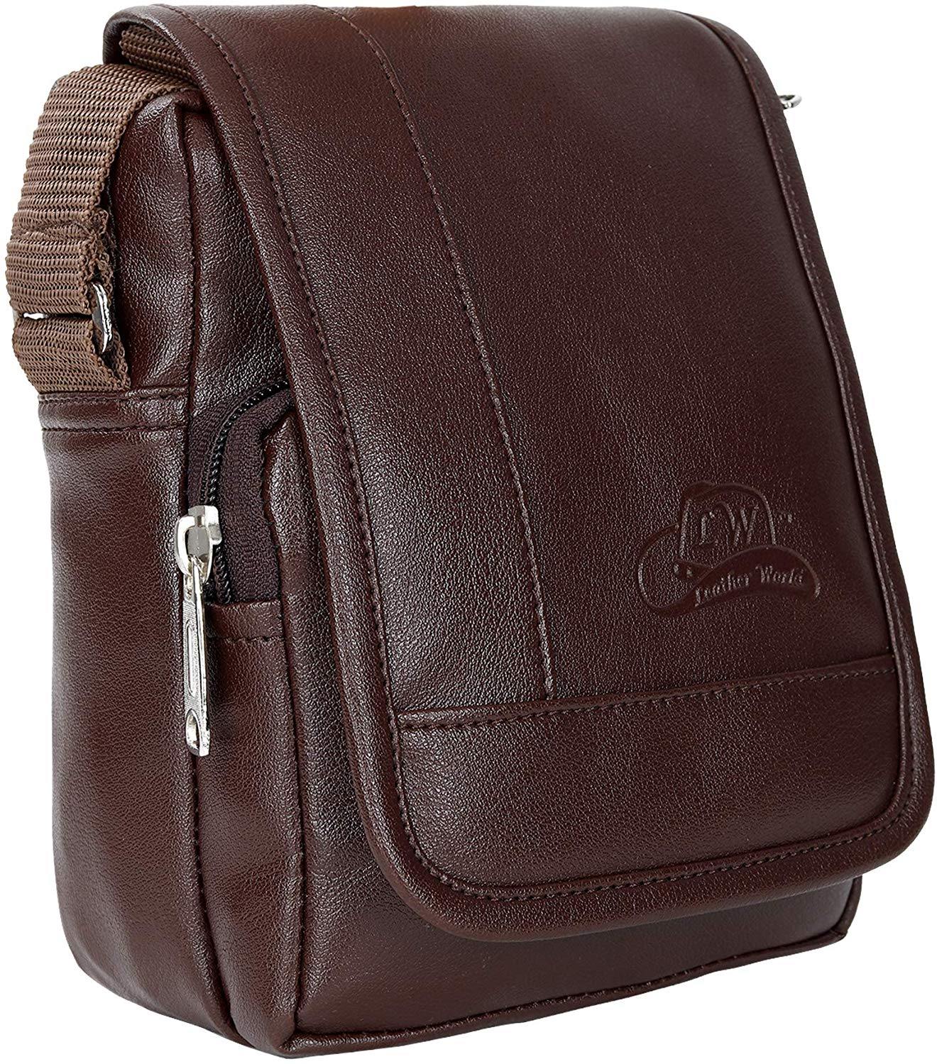 Leather World Men's Brown Travel Organizer Pouch - Leatherworldonline.net