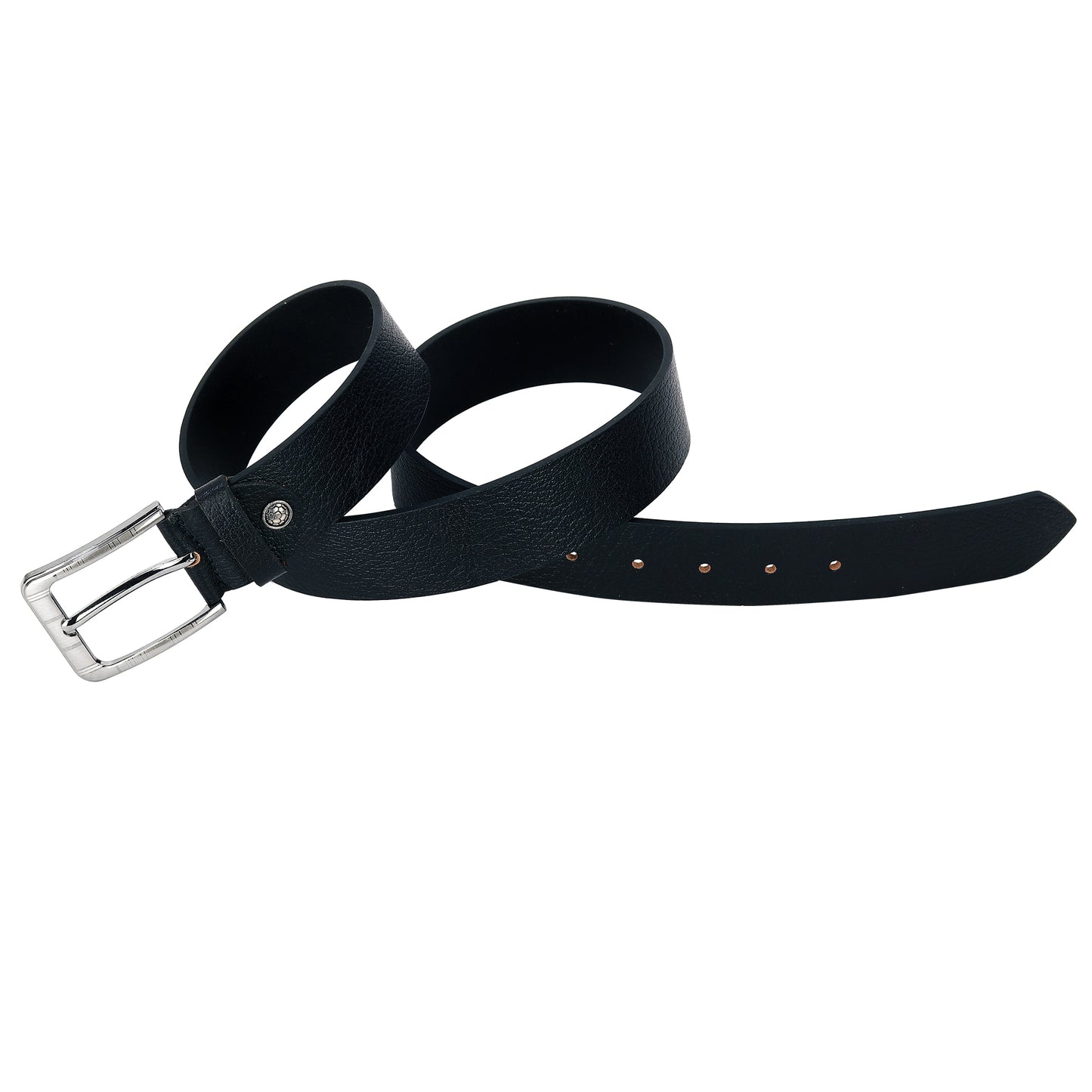 Leather World Pin Lock Buckle Genuine Leather Formal Casual Black Belt For Men Elegant Gift Box