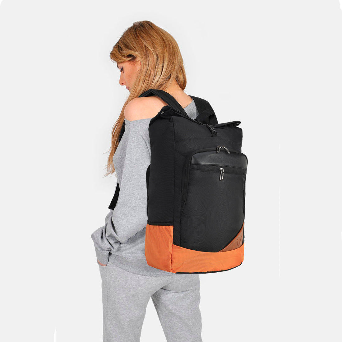 Medium 22 L Laptop Backpack Top Roll Large Backpack Bag Men Women (Black)