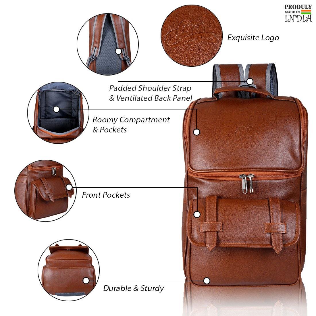 Leather World Premium Leatherette Unisex Backpack - Leatherworldonline.net