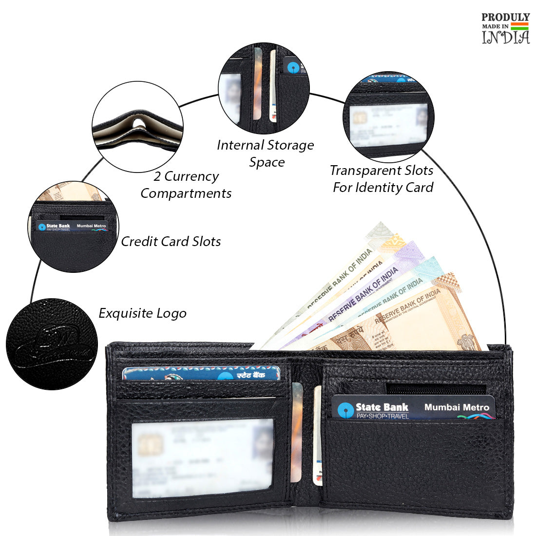 Genuine Grained Leather Trailblazer Wallet For Men