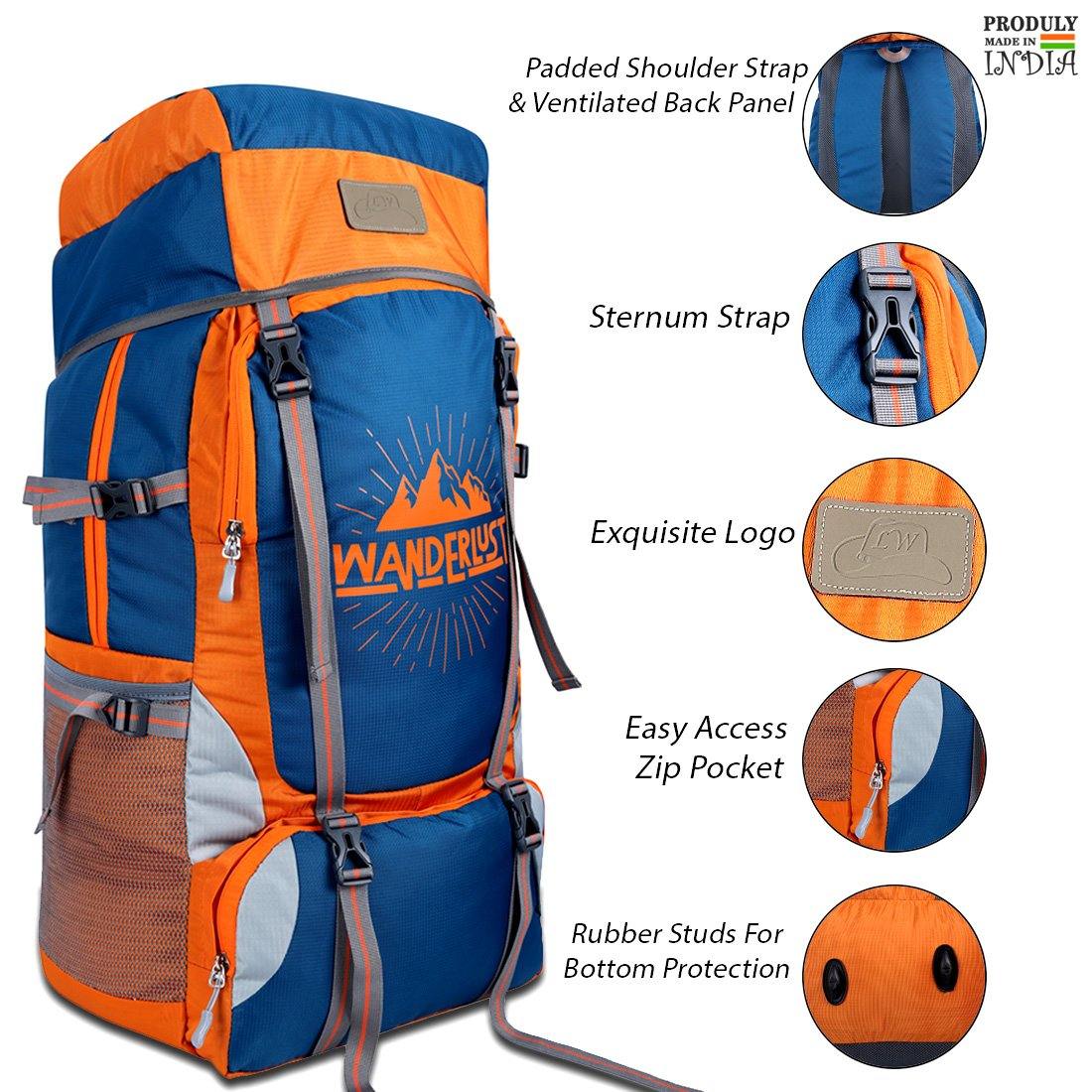 Orange Unisex Nylon Trekking Rucksack Bag Stylish Adventure Companion