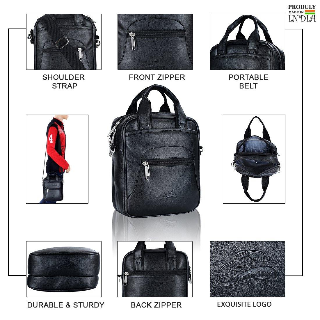 Leather World PU Leather Crossbody Sling Stylish Unisex Convenience