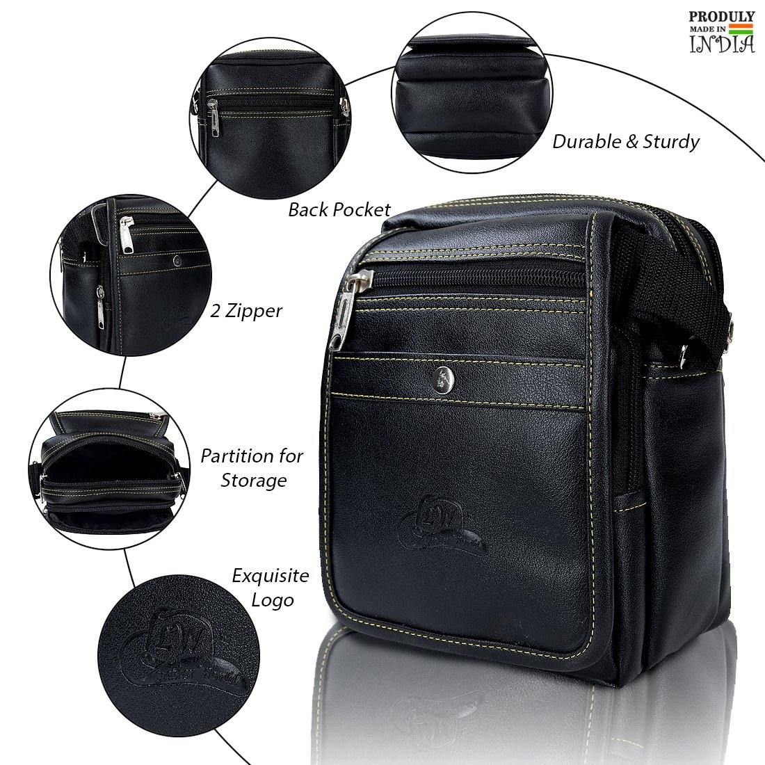 Leather World Unisex Casual Leatherette Sling Crossbody Bag