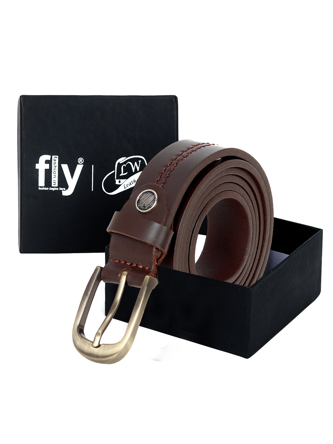 Leather World Formal Casual Black Stylish Genuine Leather Belts for Women
