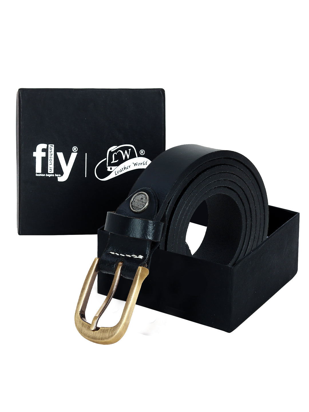 Leather World Formal Casual Black Stylish Genuine Leather Belts for Women