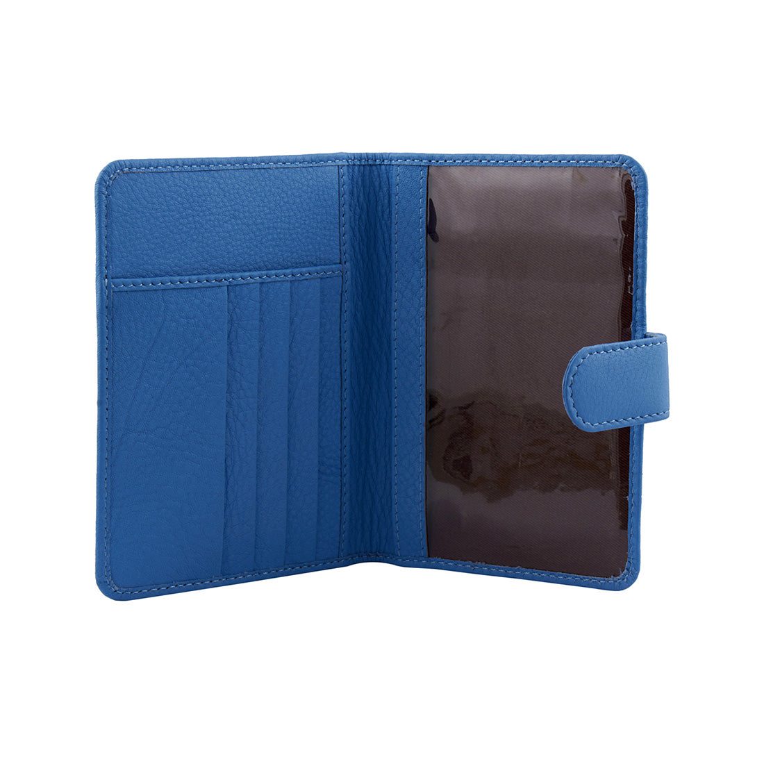 Genuine Grained Leather Unisex Trending Sky Blue Multi-purpose Holder