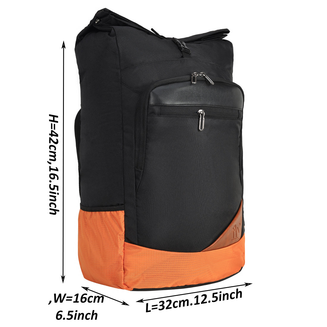 Medium 22 L Laptop Backpack Top Roll Large Backpack Bag Men Women (Black)