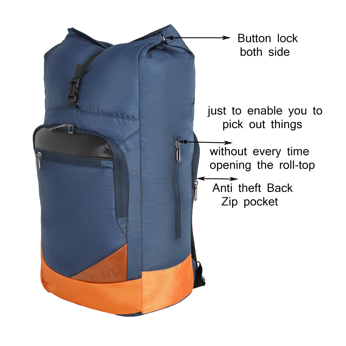 Medium 22 L Laptop Backpack Top Roll Large Backpack Bag Men Women (Multicolor)