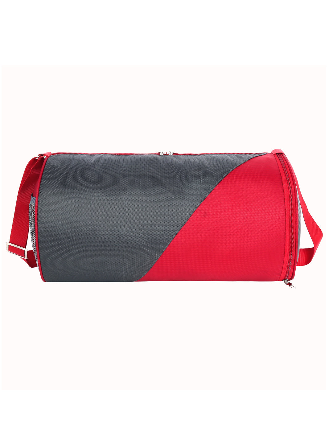 Fly Fashion Water Resistant 32 Ltrs Travel Duffel for Gym Sports for Men and Women with Separate Shoes Compartment (Red/Grey)