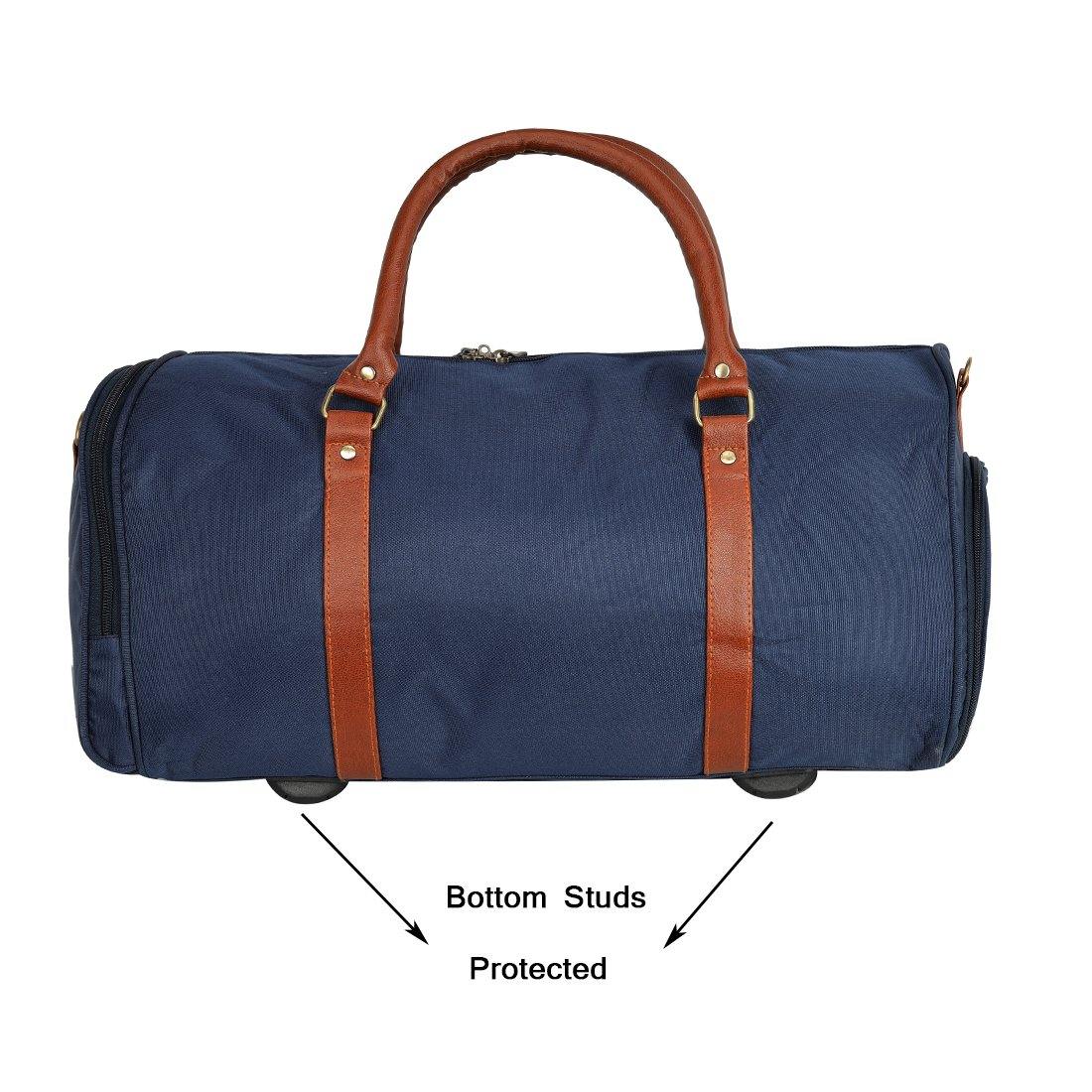 Lavish Nylon Duffel Bag Along Leather Swatches With Shoe Compartment - Leatherworldonline.net