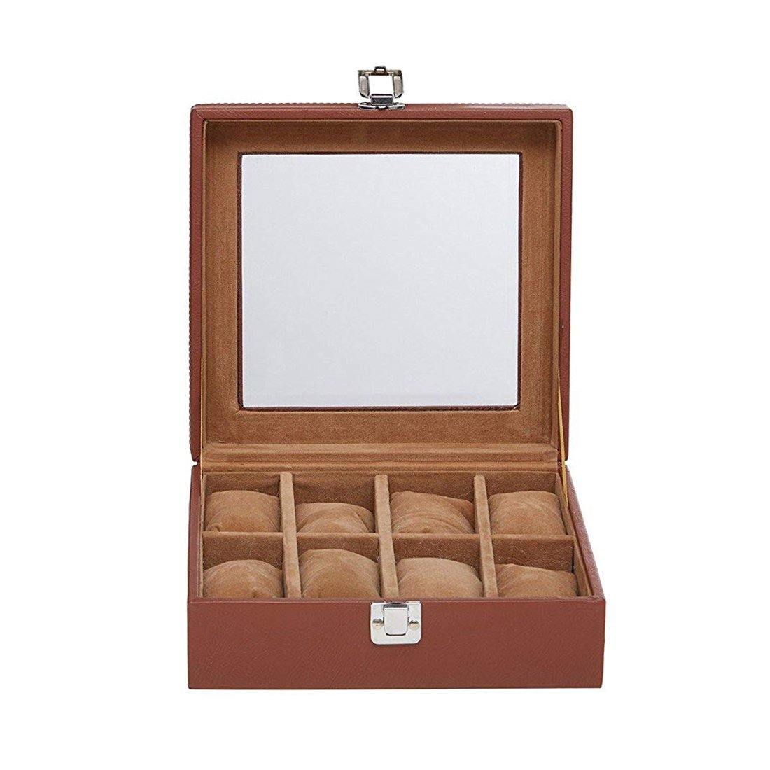 Leather World PU Leather Watch Box | 8 slots - Leatherworldonline.net