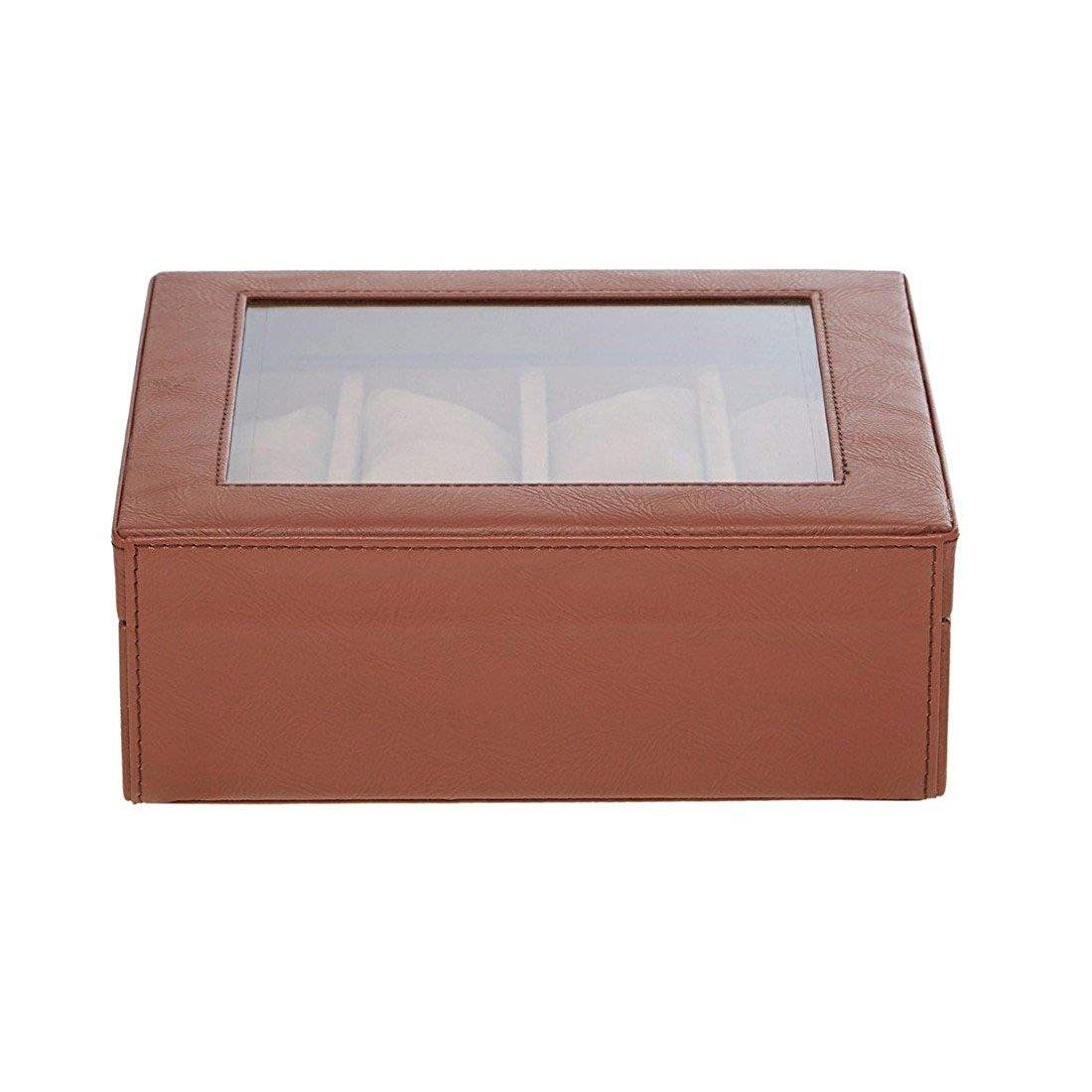 8 Slot Unisex Sleek Watch Organizer Box With Viewing Window