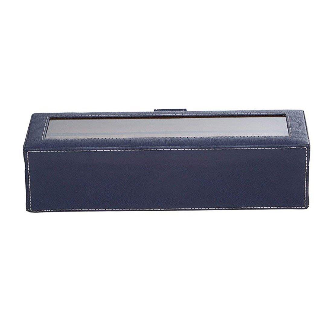 6 Slots Classy Watch Box Organizer with Viewing Window