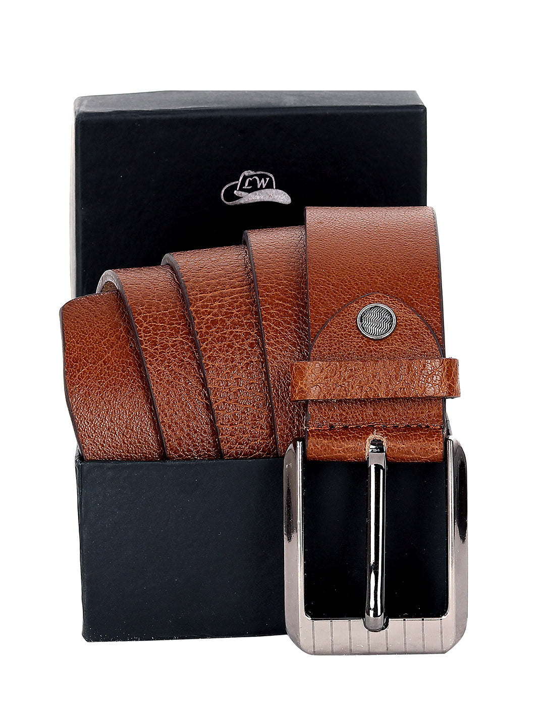 Leather World Formal Casual Brown Color Branded Stylish Genuine Leather Belts For Men