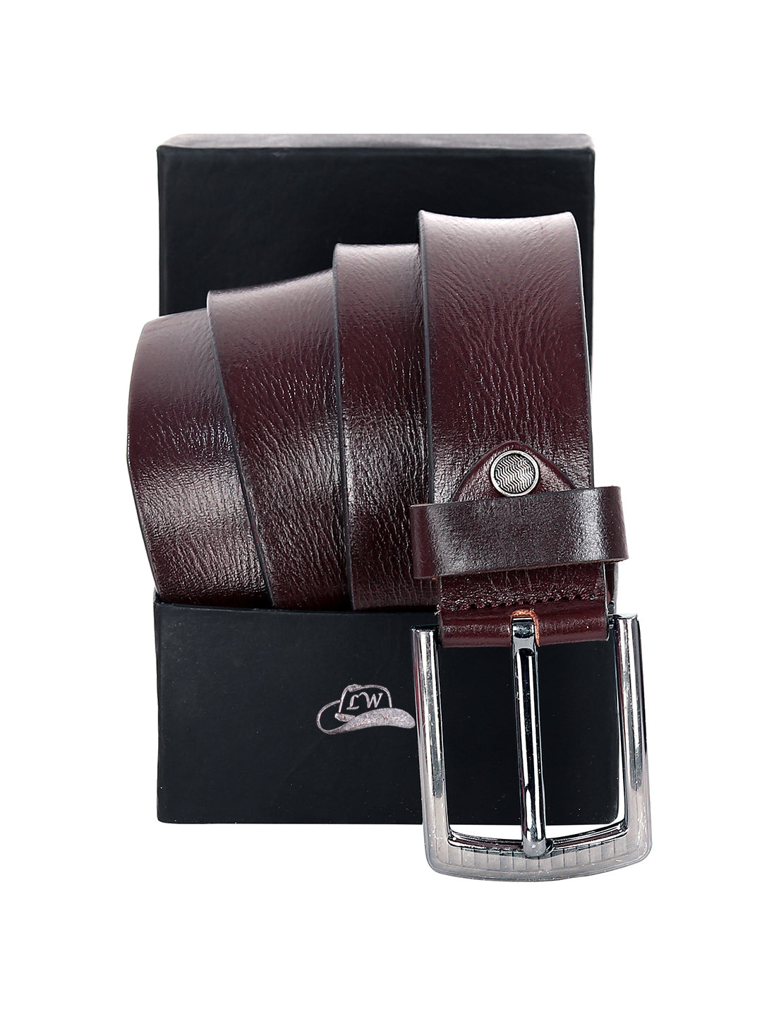 Leather World Formal Casual Brown Color Branded Stylish Genuine Leather Belts For Men