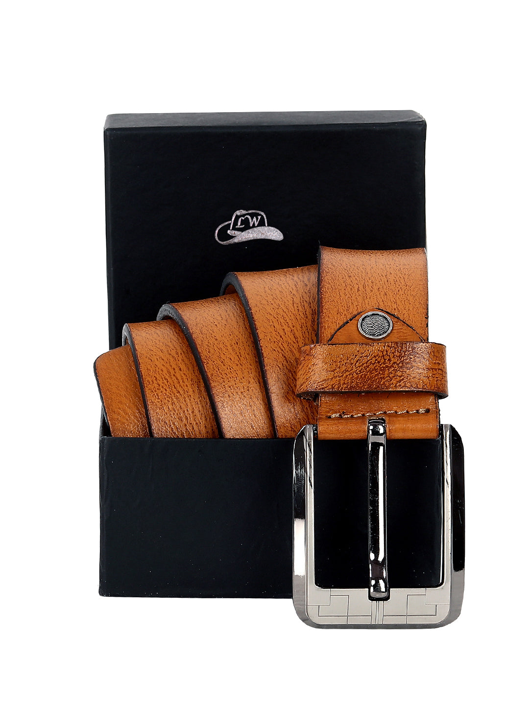Leather World Formal Casual Brown Color Branded Stylish Genuine Leather Belts For Men