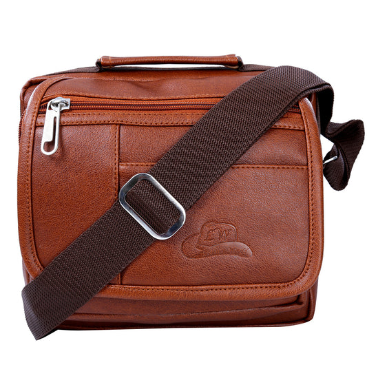 Leather World PU Leather Crossbody Sling Stylish Unisex Convenience