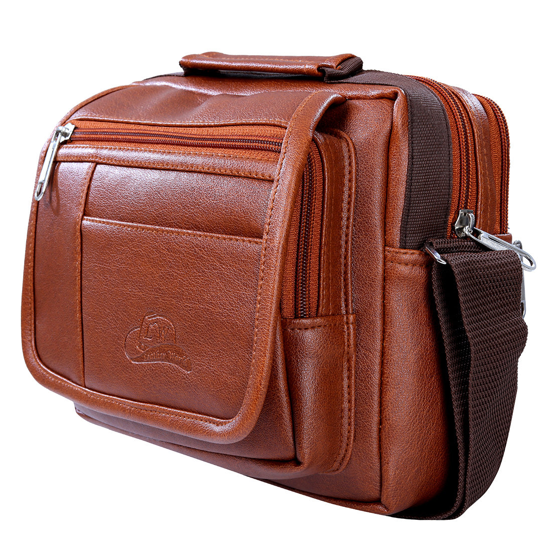 Leather World PU Leather Crossbody Sling Stylish Unisex Convenience