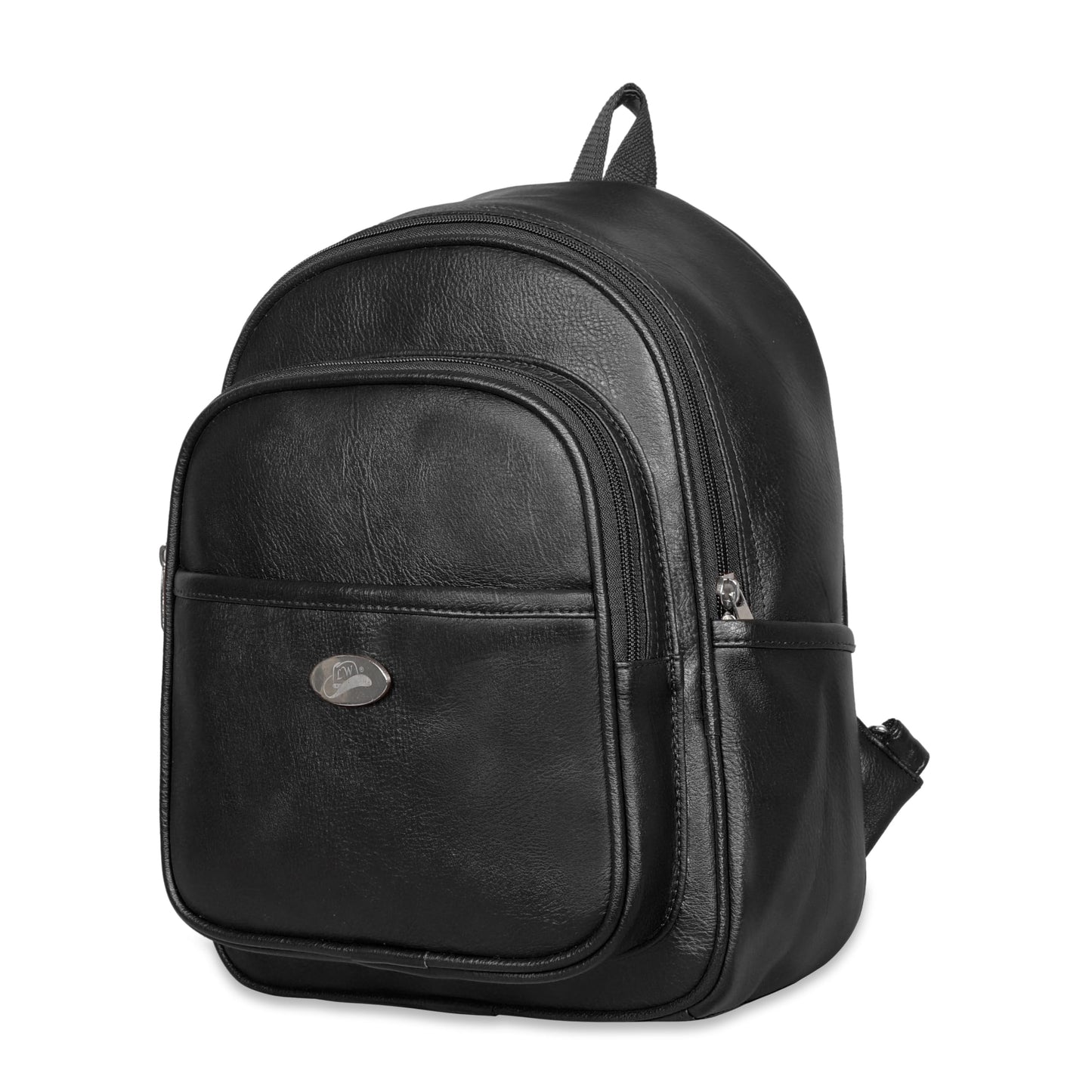 Leather World Backpack for Women Vegan Leather Travel Backpack Vintage Shoulder Bags Girls - Black