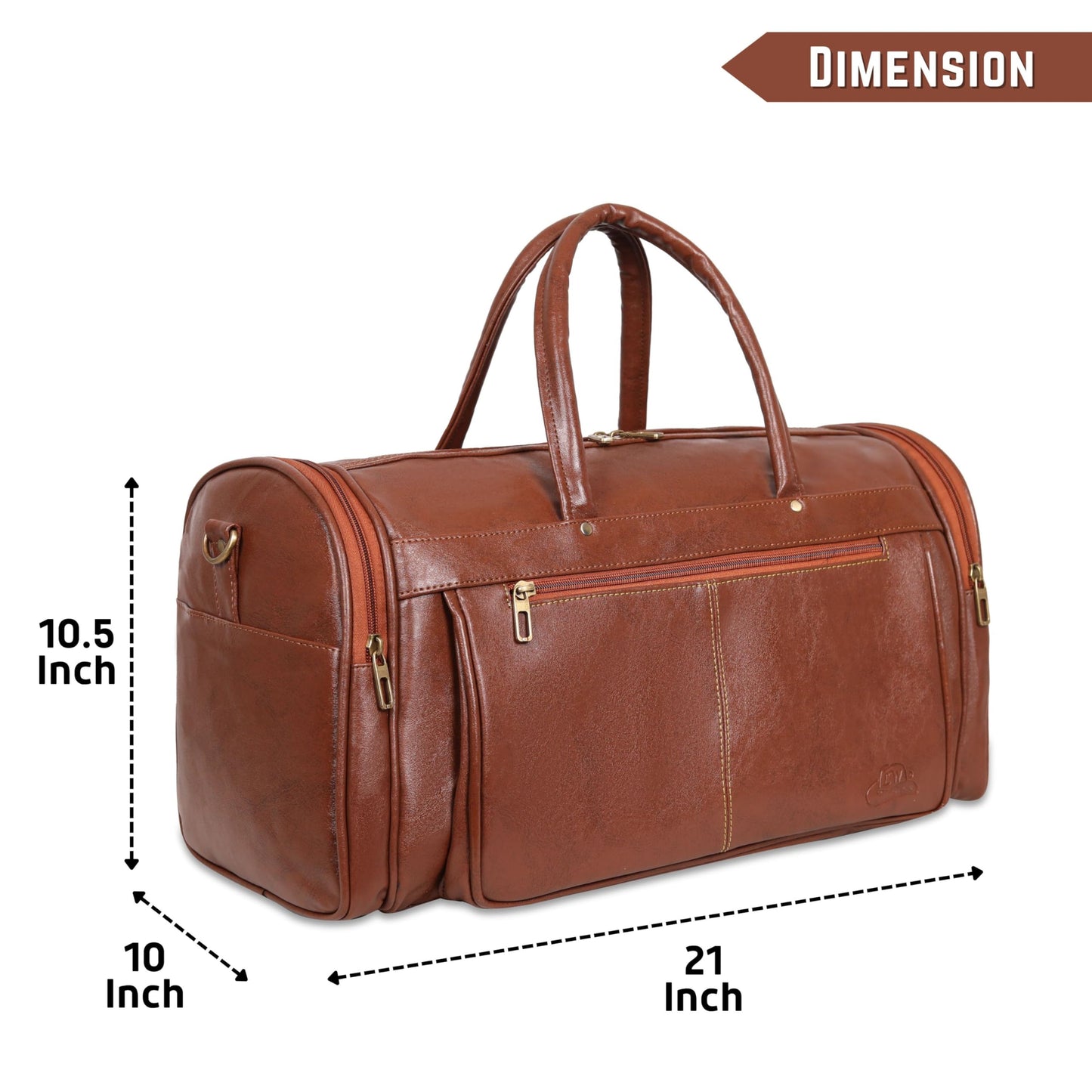 Leather Duffle Bag for Men | Travel, Gym, Sports & Overnight Bag (Tan)