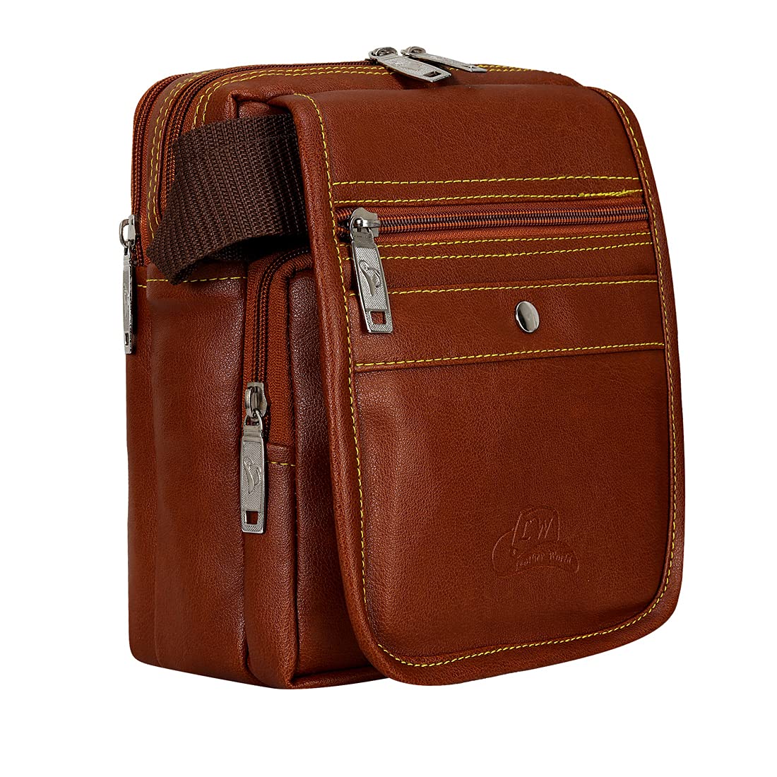 Leather World Unisex Casual Leatherette Sling Crossbody Bag