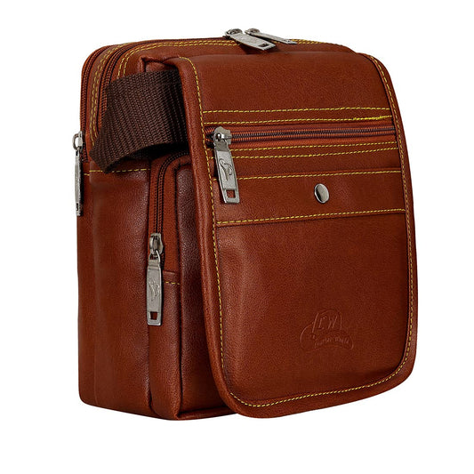 Leather World Unisex Casual Leatherette Sling Crossbody Bag