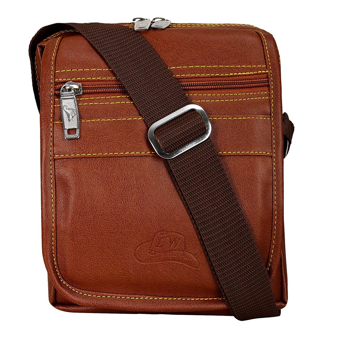Leather World Unisex Casual Leatherette Sling Crossbody Bag