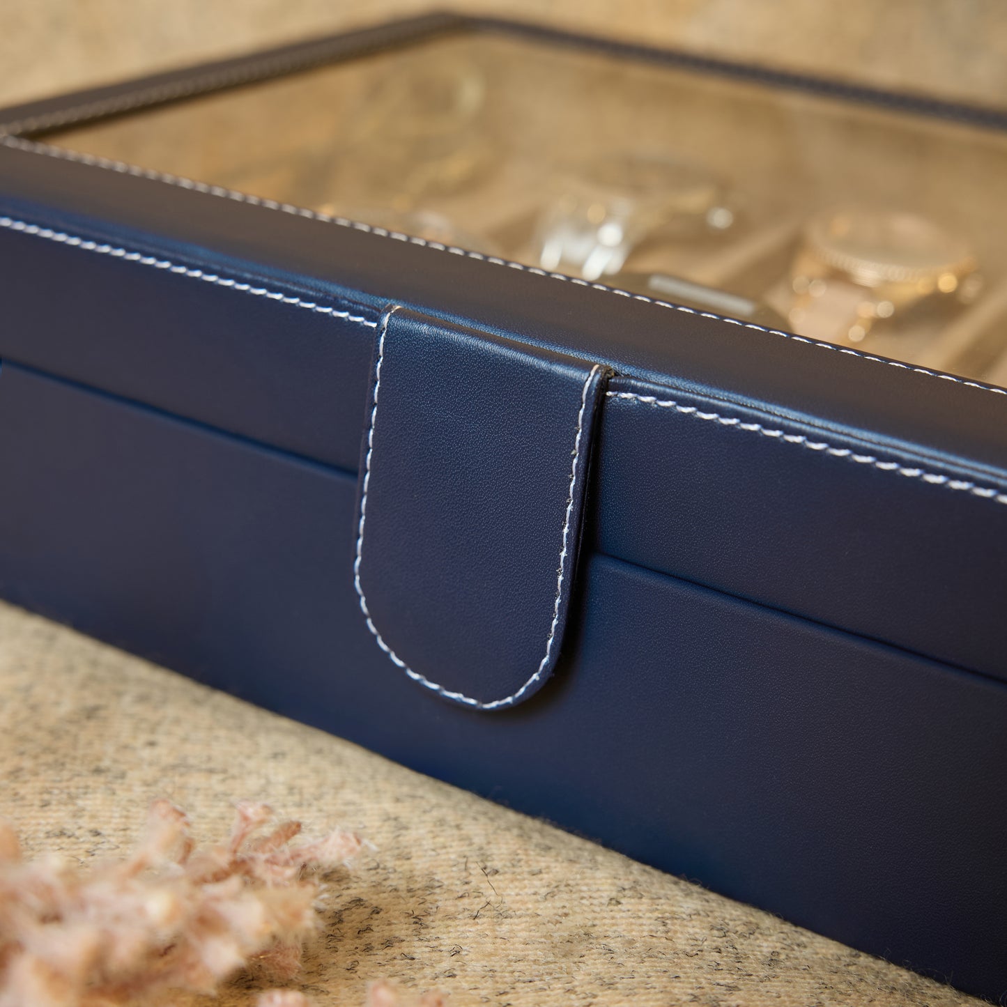 Leather World 10 Slots Elegant Watch Box With Viewing Window