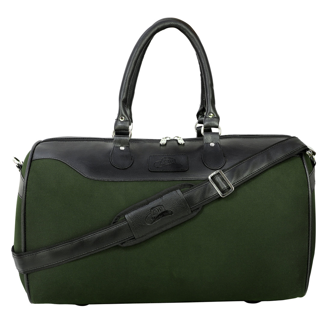 Leather World 30 Liter Canvas Duffle Bag for Travel Business Trip Overnight Luggage Bag Men and Women - Green