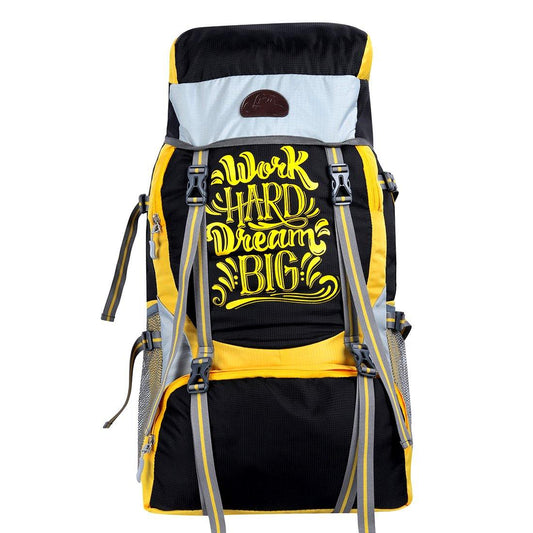 Black & Yellow Casual Trekking Rucksack Bag With Shoe Compartment