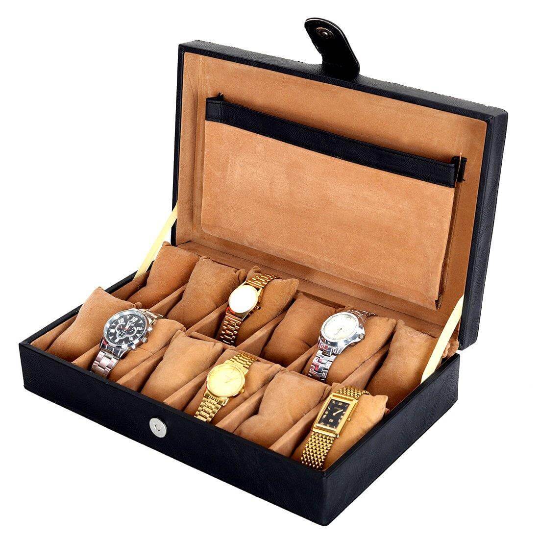 Leather World Unisex 12 Slots Watch Organiser Box - Leatherworldonline.net