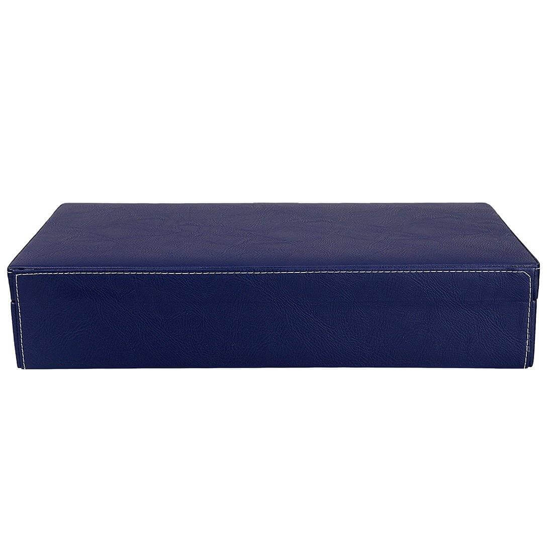 12 Slots Luxury Blue Watch Box Organizer with Plain PU Leather Finish