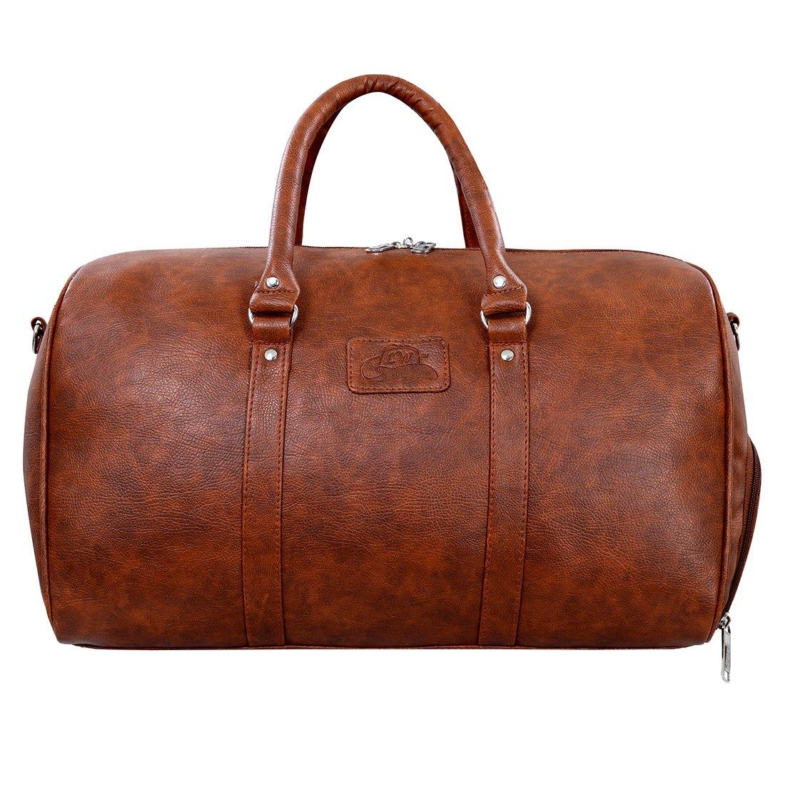 Luxurious Synthetic Leather Travel Duffel Bag with Shoe Compartment