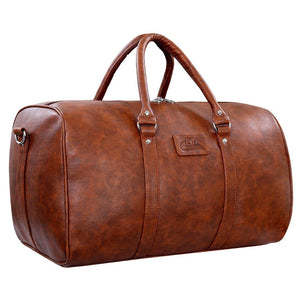 Luxurious Artificial Leather Duffel Bag with Shoe Compartment - Leatherworldonline.net